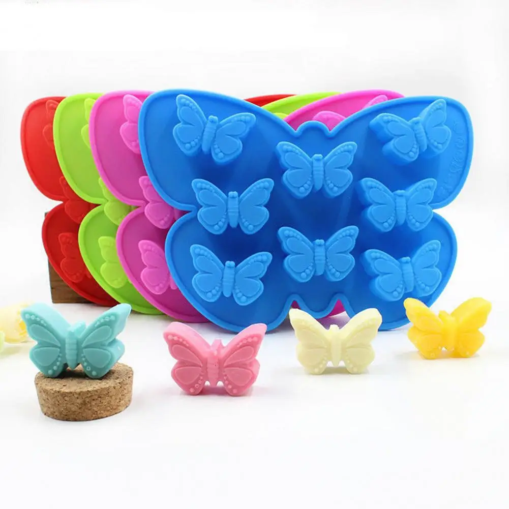 

8 Butterfly Cake Mold Silicone Chocolate Candy Baking Molds Butterfly Shape Ice Cube Tray for Baking Cake Soap Bread Muffin Mold