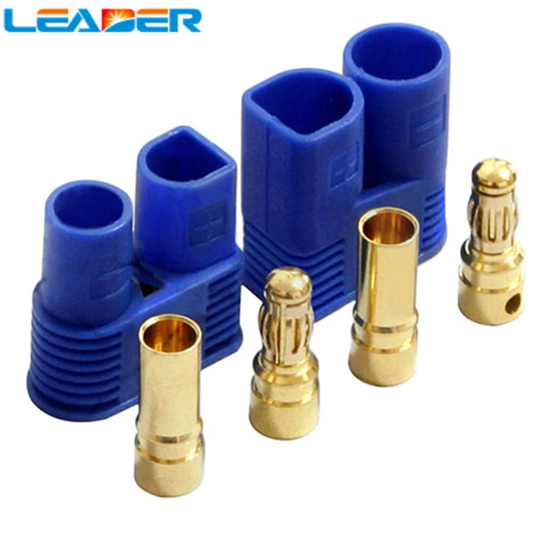 

LEADER SOLAR Free Shopping 1/5/10/50/100 Pairs/Lot 3.5mm Male/Female EC3 Style Connector Gold Bullet Plug for RC Part
