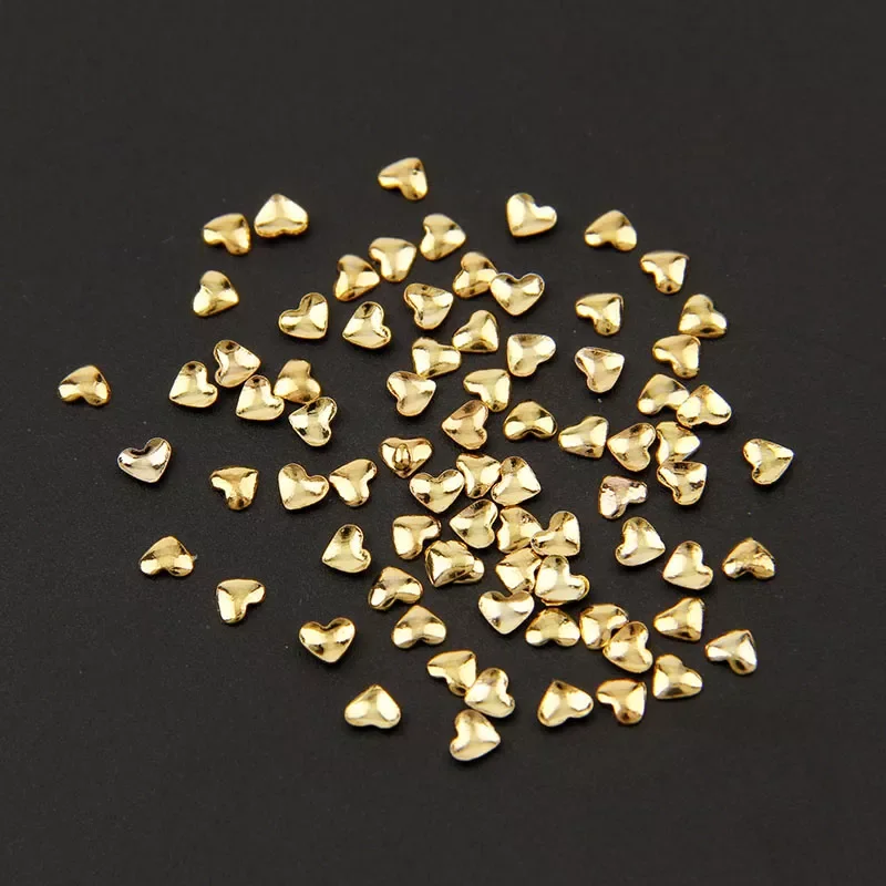 

NEW IN Gold/Silver Metal Nail Decals Ultra Thin Nail Sequins Heart-Shaped Nail Art Sticker Decorations Charm Nail Art