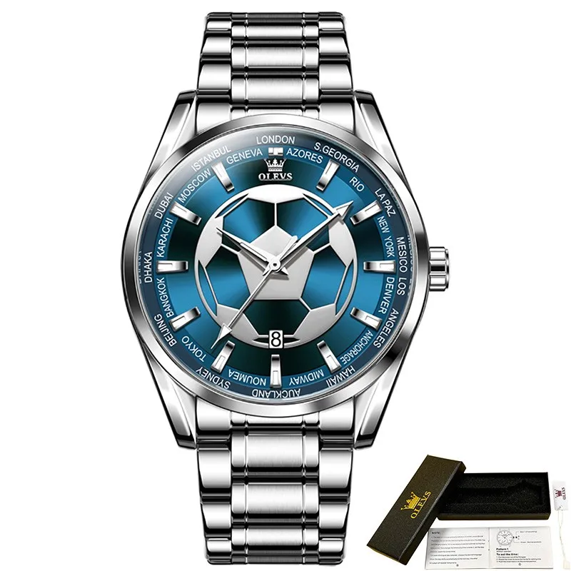 

Мужские кварцевые наручные часы из нержавеющей стали с календарем