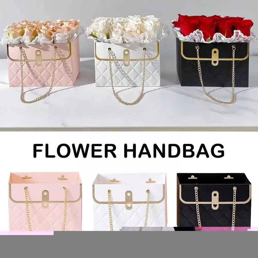 

Portable Flower Box Rose Packaging Box Valentine's Gift Gifts Box Party Birthday Paper Bag Candy Flower Shop Wrapping Day C T6v9