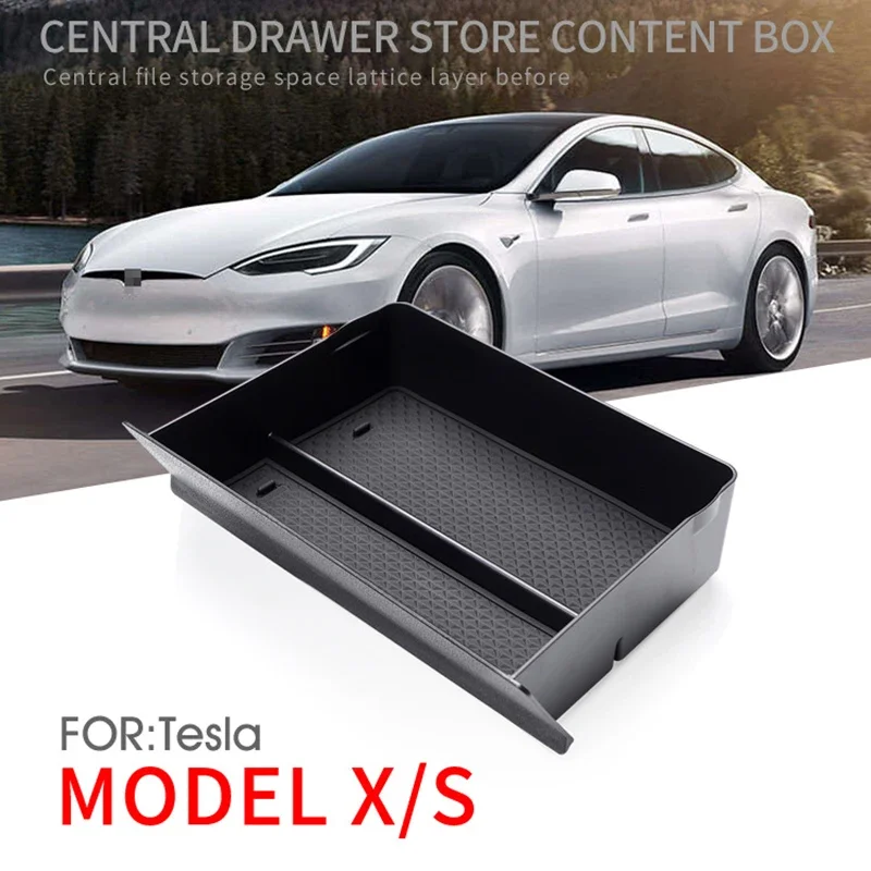 

Car Front Center Console Storage Box Drawer Container Bin Arm Rest Organizer Case Tray Organizer For Tesla Model S/X 2012-2020