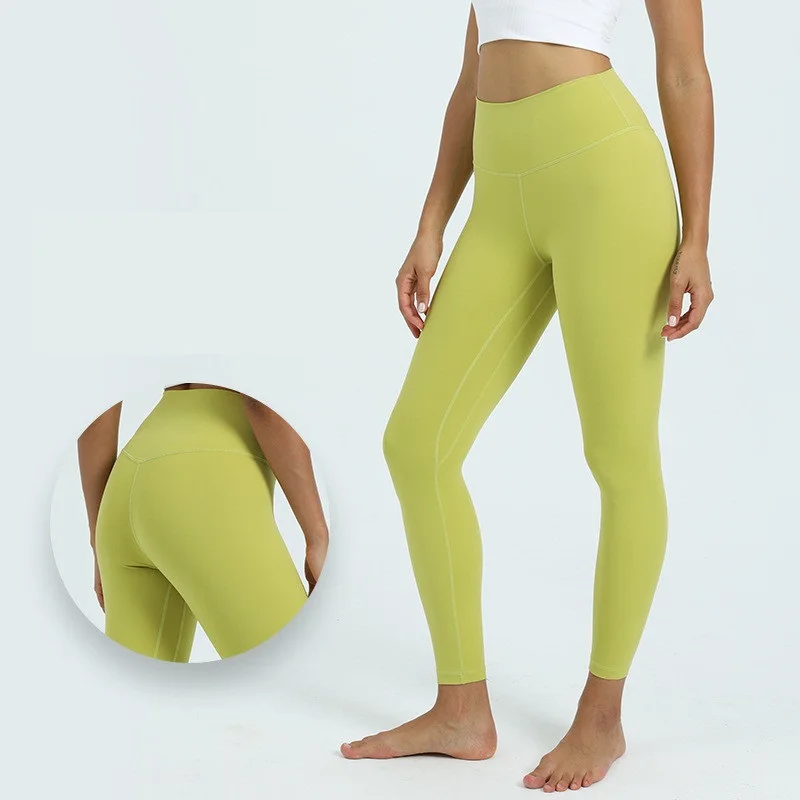 Solid Color Soft Women Yoga Legging Workout Training High Waist Sports Pants Fitness Trousers Gym Moisture Wicking Compression