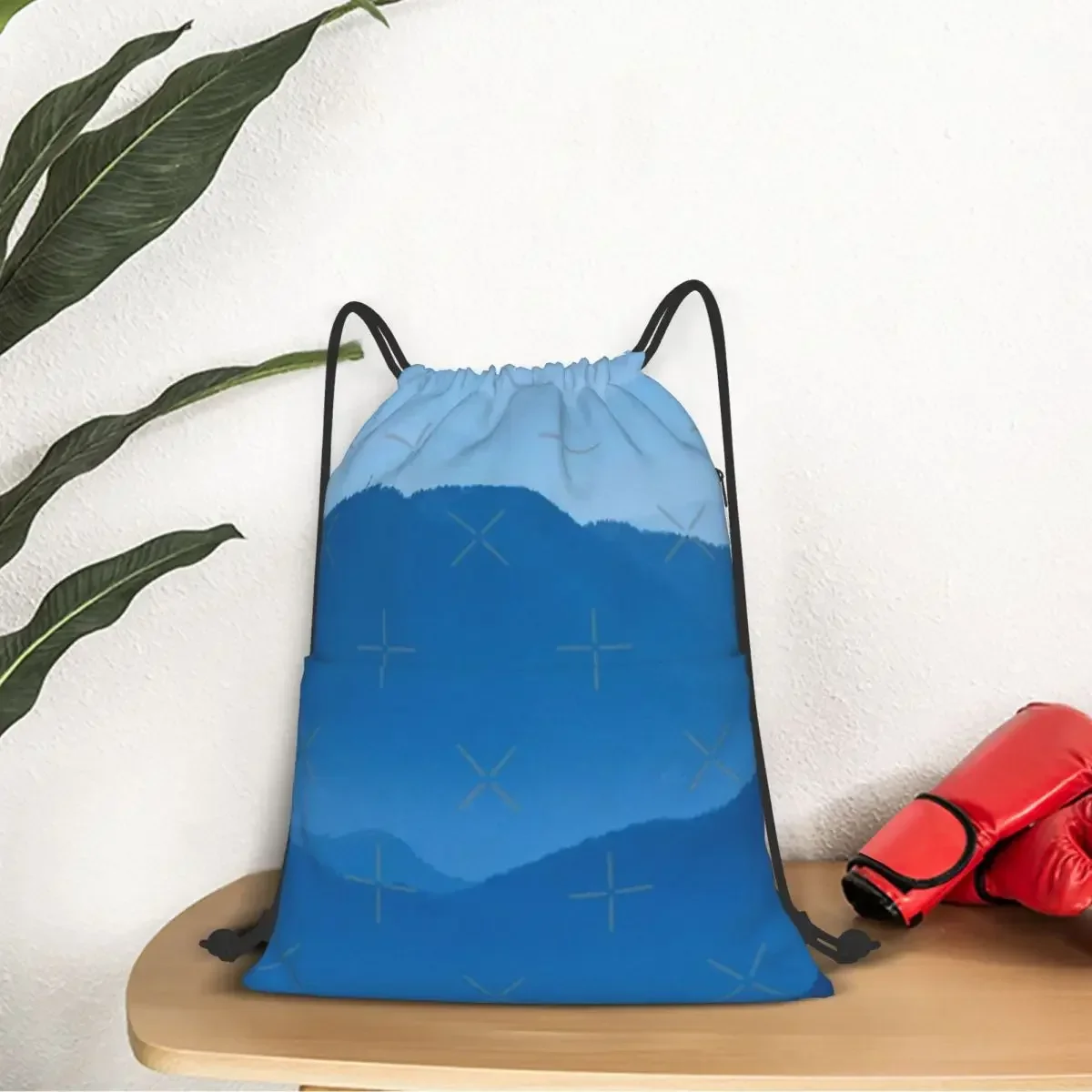 Рюкзак на шнурке сумка через плечо с карманом молнии для занятий спортом и