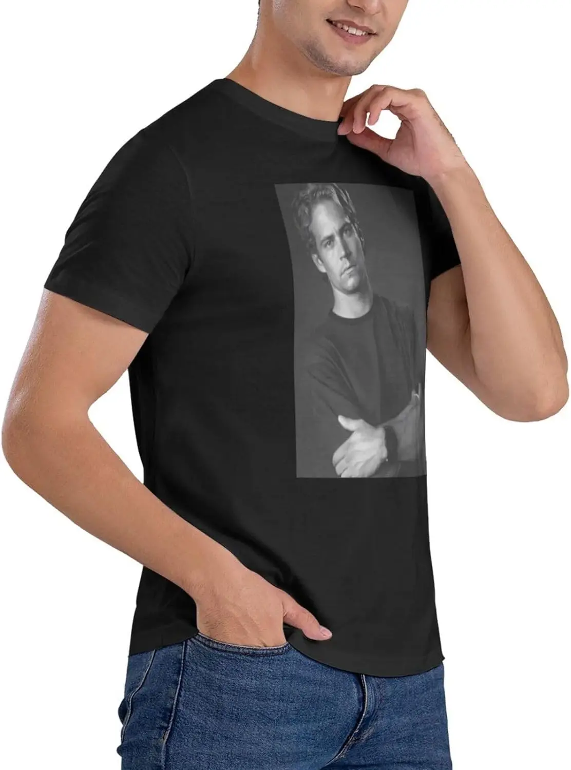 Футболка с коротким рукавом и круглым вырезом Черная