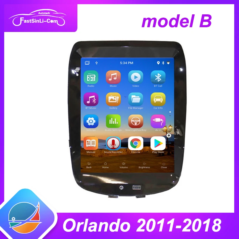 Модель B автомобильное радио для Chevrolet Orlando 2011 - 2015 Tesla стиль экран Мультимедиа
