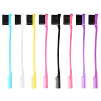 double sided edge control brush hair comb hair styling hair brushes multicolor eyebrow brush salon professional makeup tools