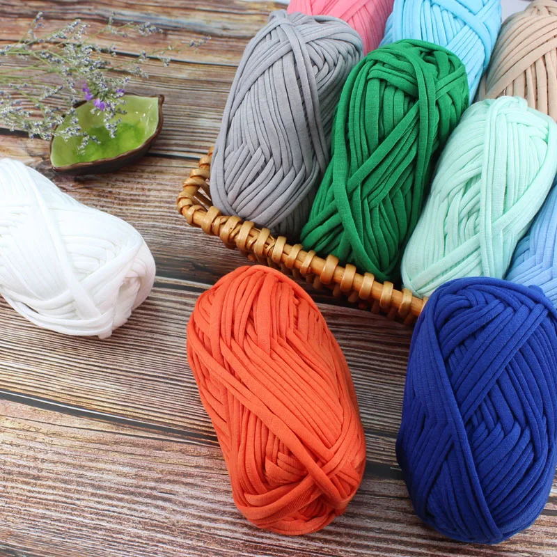 

100g=1Pc Thick Cloth Fabric Strip Yarn Craft for Hand Knitting Crochet DIY Cushion Blanket Cloth Strip for bags