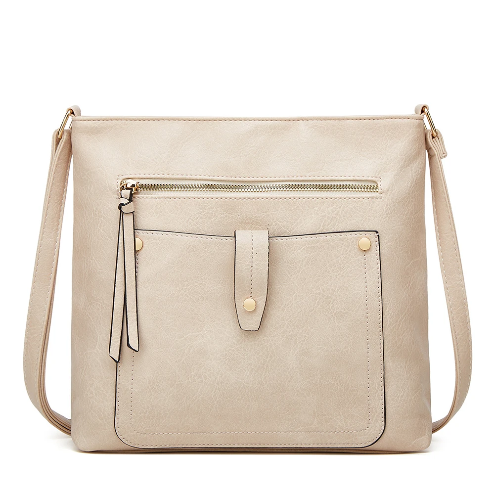 

Women Handle Bag Fashion Vintage Crossbody Bag Retro Leather Bags Multi-pocket Large Capacity Ladies Tote Bag Zipper Bag