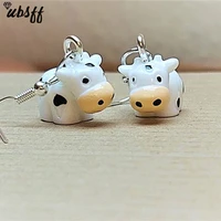 acrylic anime dairy cattle cow earrings drop dangle jewelry farm animal for women girls teens kids charm gift accessories