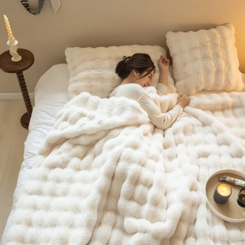 

Одеяло из искусственного Тосканского меха для зимы, теплые супер удобные одеяла для кровати, теплое зимнее одеяло для sofa130 x 160 см