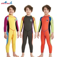 new childrens diving suit 2 5mm swimsuit boys one piece long sleeve thickened warm sun proof surfing snorkeling suit kids