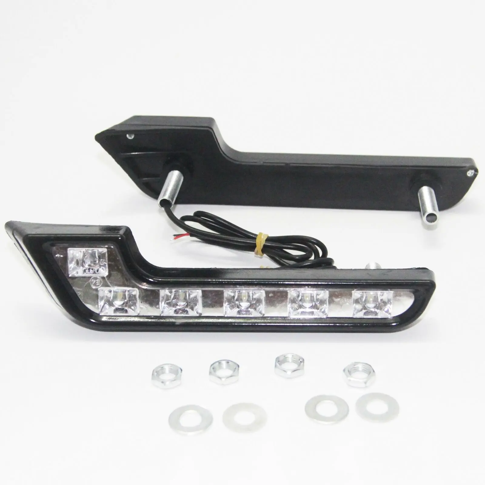 

2x Bright White DC 12V 6 LED Daytime Running Light DRL Car Day Driving Fog Lamp