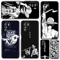 one piece anime luffy for xiaomi redmi k50 gaming pro 5g 10 9 9a 9c 9t 8 7 6 5 4x tpu soft black phone case fundas capa cover