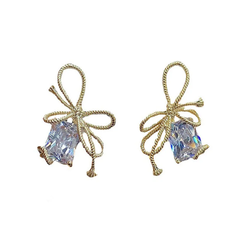 Модные Роскошные элегантные блестящие квадратные серьги-клипсы в новом стиле с