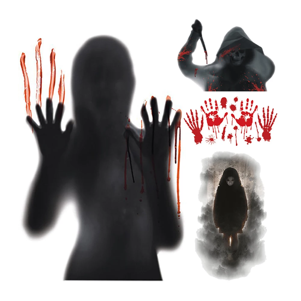 

Horrible Car Decoration Horror Sickers Terrifying Bloody Fingerprints Killers PVC Wall Sickers For Car Window Door Wall Home