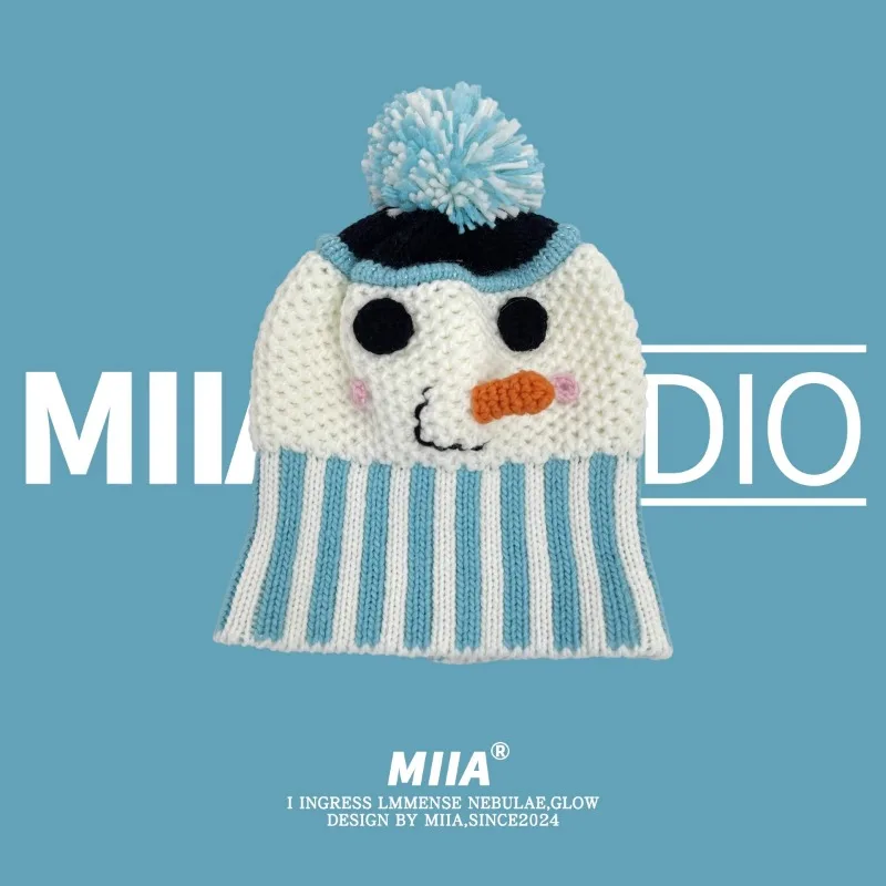 Милый маленький снеговик с помпоном из мультфильма шапка для женщин