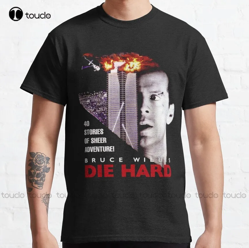

Классическая футболка Die Hard с Брюсом виллисом из фильма «экшн-Фильмы», белые футболки для мужчин, индивидуальная футболка с цифровой печатью для подростков, унисекс