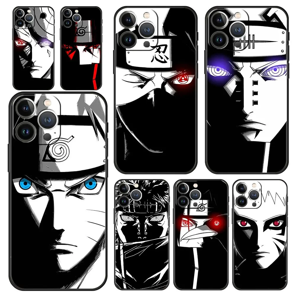 

Naruto Nagato Jiraiya Kakashi Luxury Phone Case For iPhone 13 Mini 12 11 Pro MAX XR X SE XS 7 8 Plus Soft Silicone Black Cover