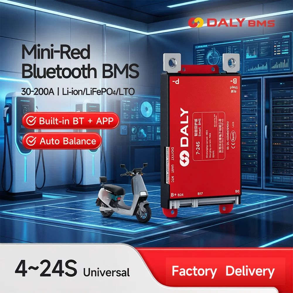Фото Умная BMS Daly 4S 6S 8S 12S 13S 14S 16S 17S 20S 24S с Bluetooth и UART, 30A 40A 60A 80A 100A 150A 200A для аккумуляторов LiFePO4, Li-Ion, LTO №1