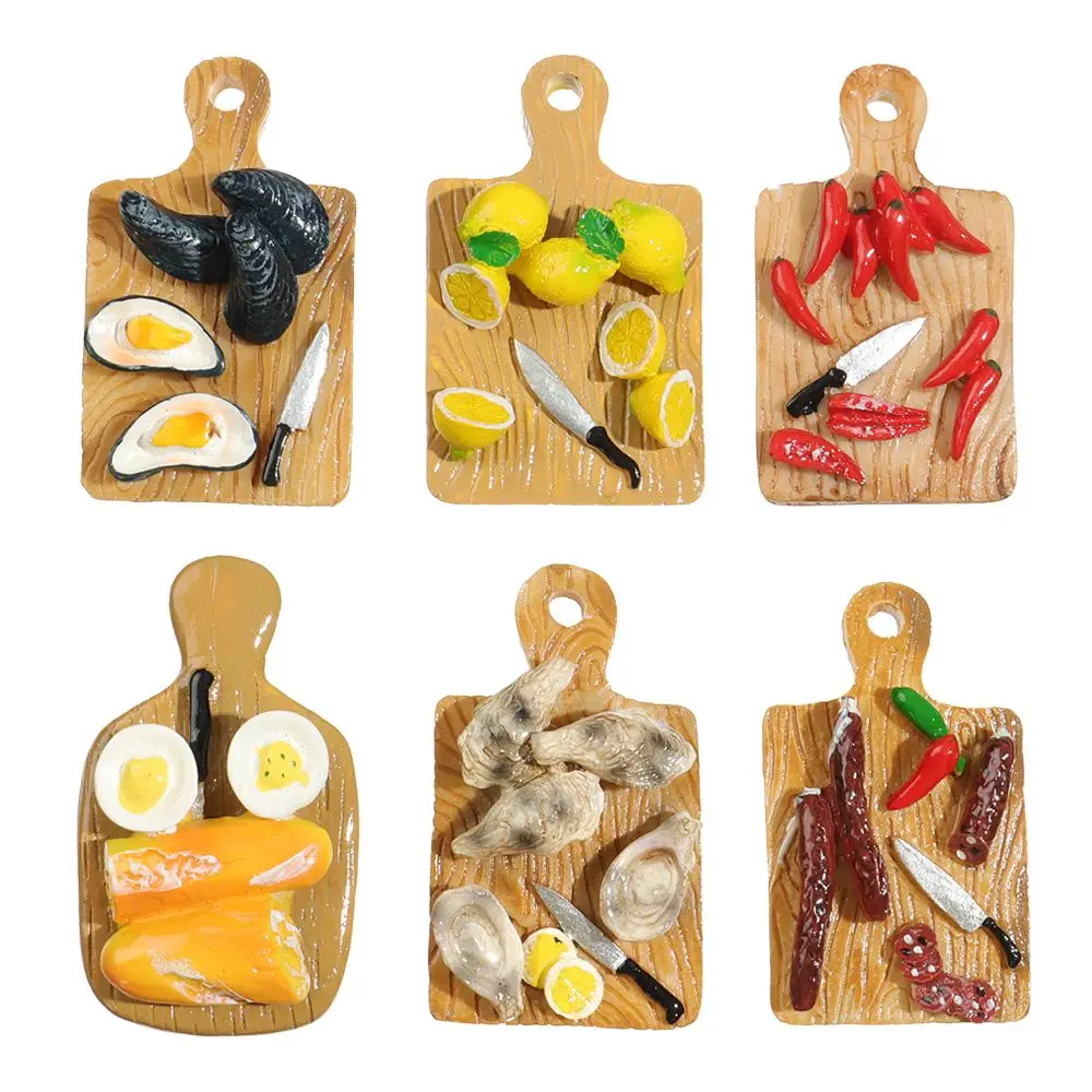 

Mini Simulation Three-dimensional Creative Resin Cutting Board Refrigerator Magnet Kitchen Accessories Dollhouse Toys