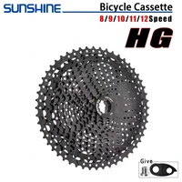sunshine mtb bicycle black cassette 89101112 speed velocidade mountain bike freewheel 4042465052t sprocket for shimano