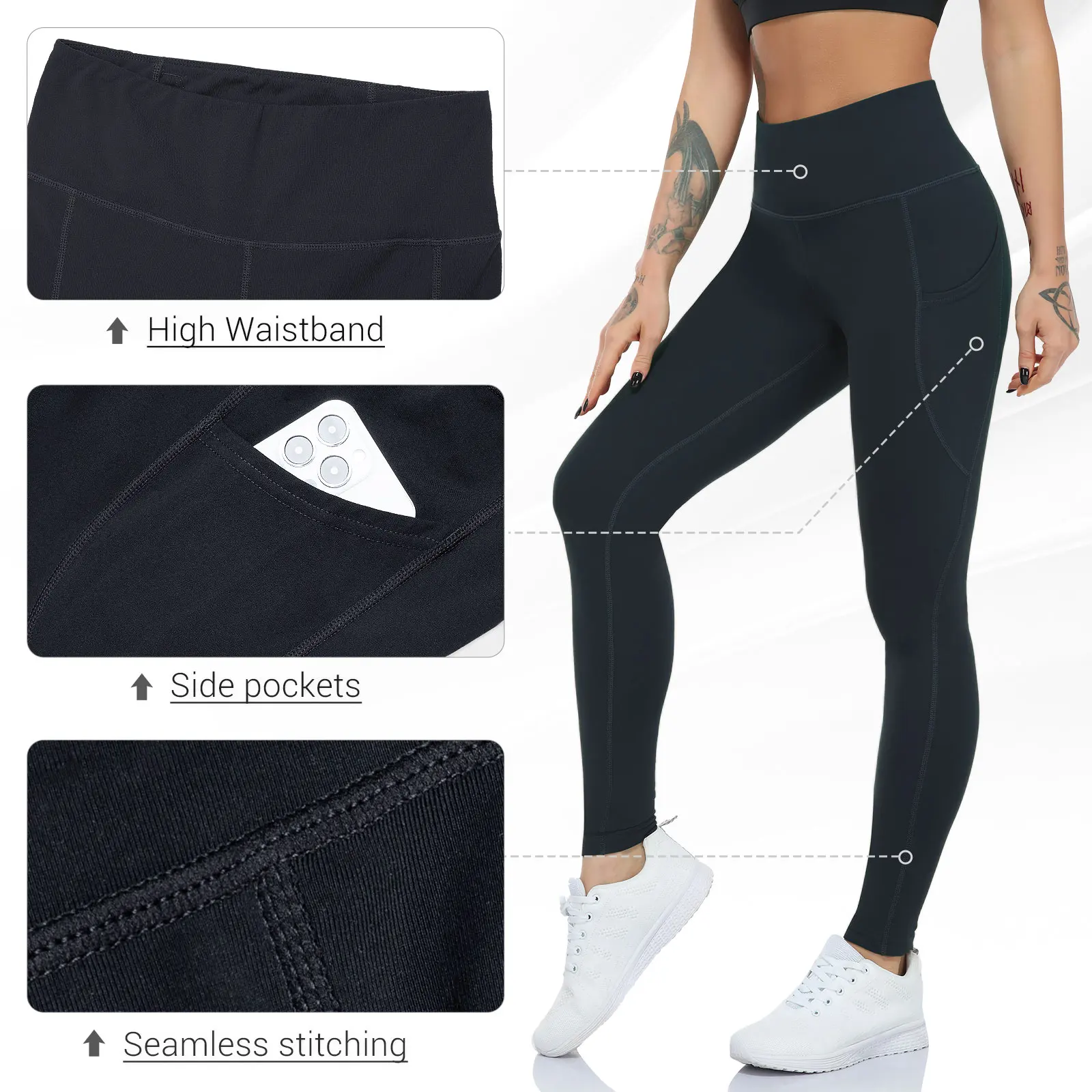 VUTRU Women's Yoga Leggings Thermal Warm Winter Sports Pants High Waisted Tummy Control Fleece Lined  Workout Running Tights