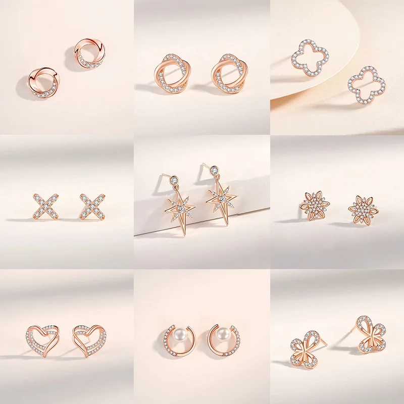 

Женские серьги S925, блестящие ювелирные украшения для вечерние в форме сердца, бабочки с кубическим цирконием, бесплатная доставка