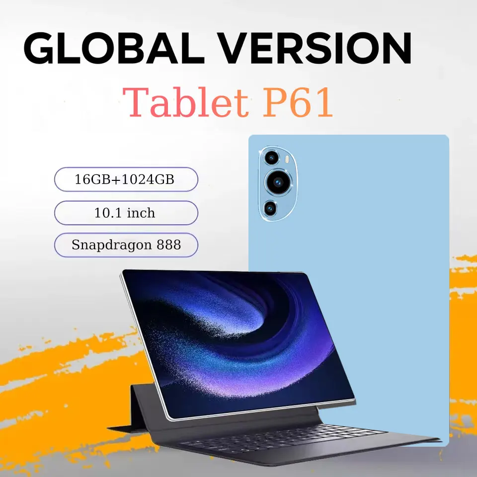 Глобальная версия Pad P61 Планшет Android 14 Snapdragon 888 16 ГБ + 1 ТБ 10000 мАч 5G Телефонный звонок