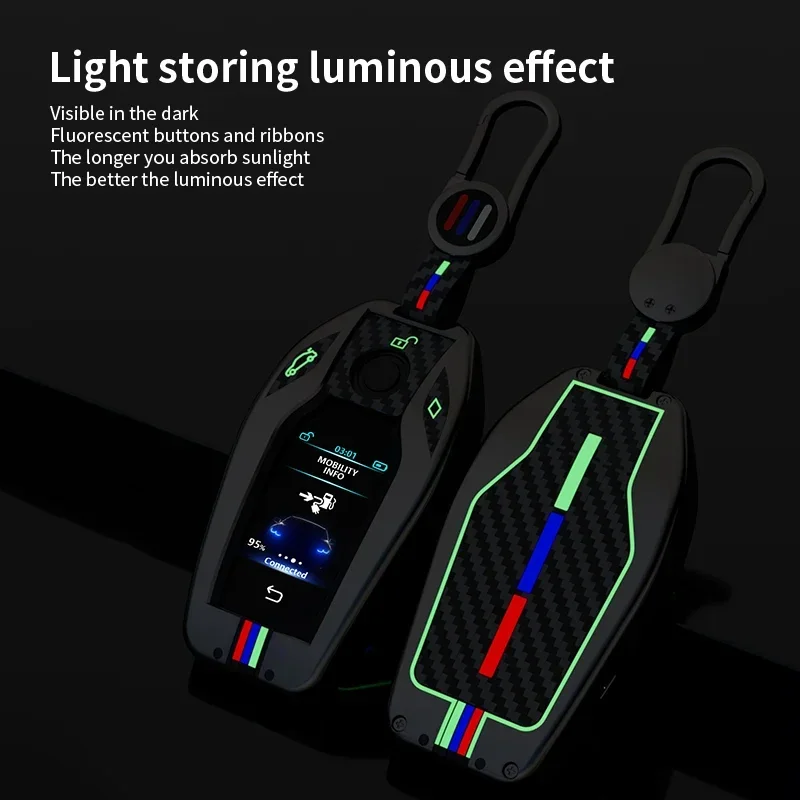 Чехол для автомобильного ключа со светодиодным дисплеем из цинкового сплава BMW 5 7