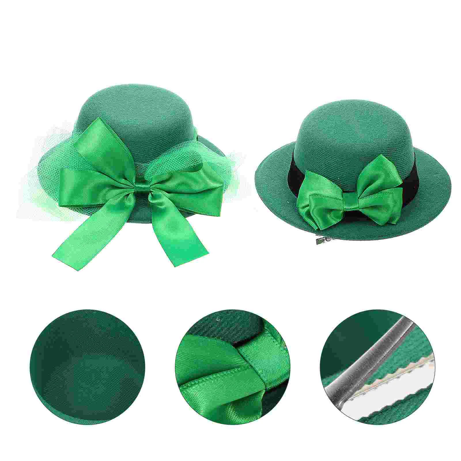 

2 Pcs Hat Hairpin Styling Clips St Patrick's Day Headwear Accessory The Pet Green Accessories