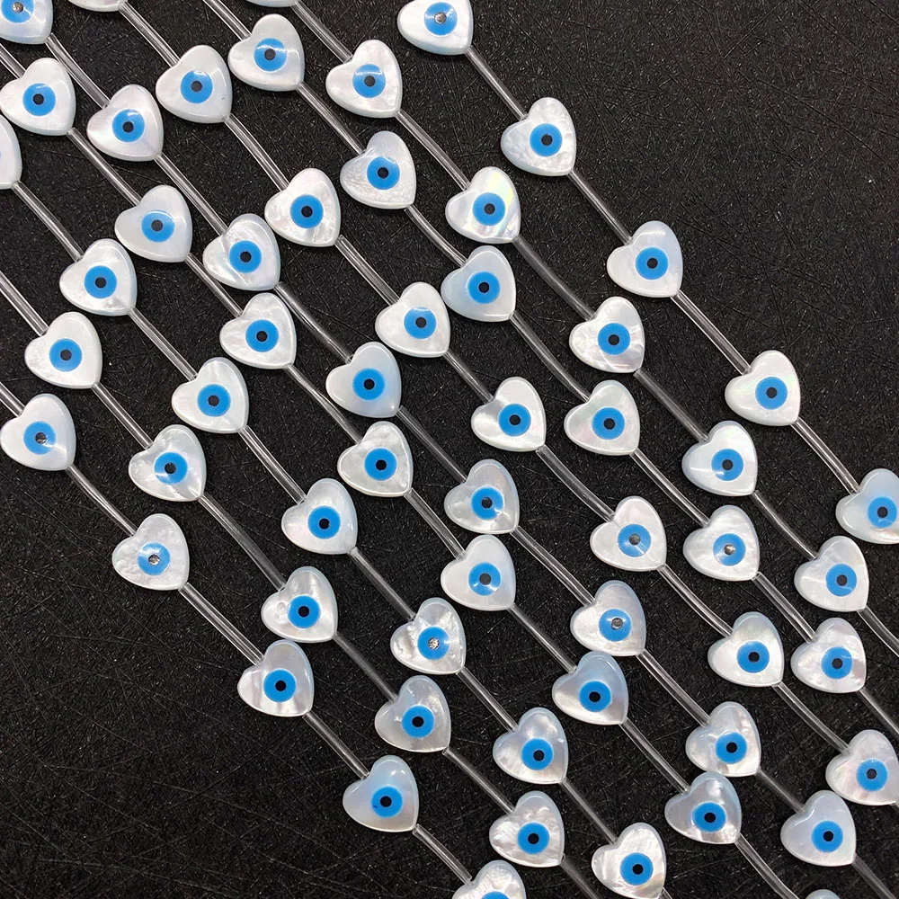 

Natural White Butterfly Eye Beads 8-10mm Devil's Eye Shell Peach Heart Pendant Charm Jewelry DIY Necklace Bracelet Accessories