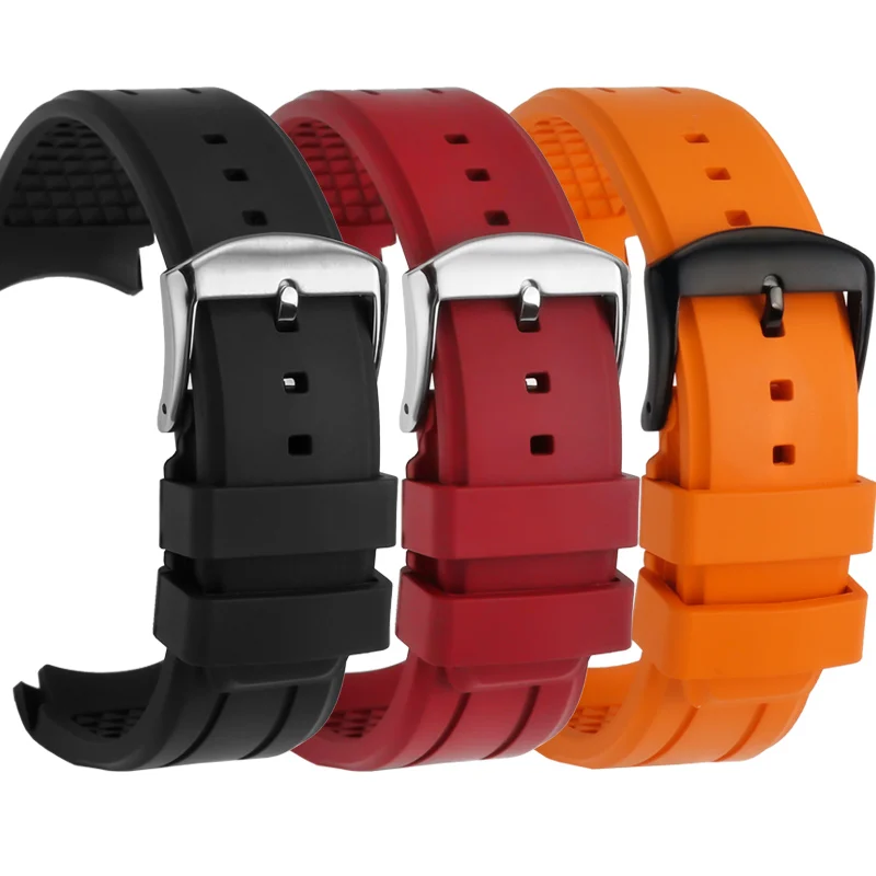 Ремешок резиновый для часов IWC Longines Mido Rolex Water Ghost Tissot Omega Arc Mouth VITON мужской браслет 20