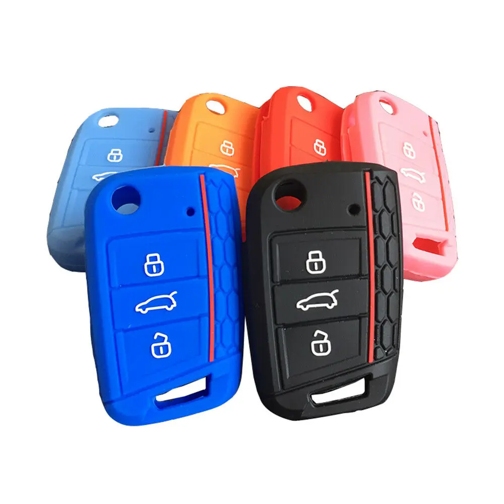 Чехол для ключа силиконовый чехол VW Golf 7 MK7 Seat Leon 3 Ibiza 4 5 Toledo Arona Ateca Skoda Octavia Remote