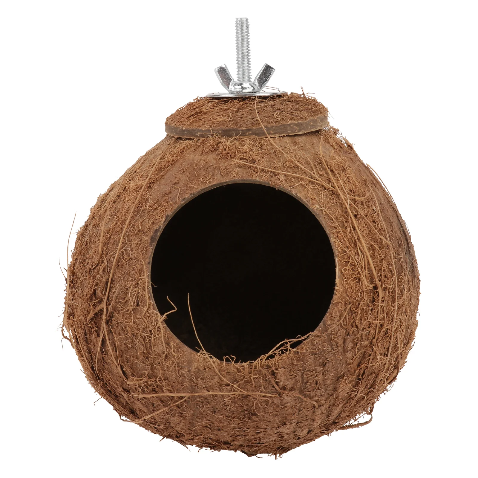 

Natural Coco Hideaway Parrot Birds Reptile Coconut Shell House Bird Nest Cage Hanging Toy