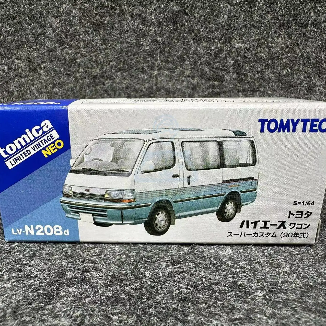TAKARA TOMY Tomytec 1:64 TLV LV-N208d Toyota Hiace Minivan модель сжатия из сине-белого сплава игрушка для