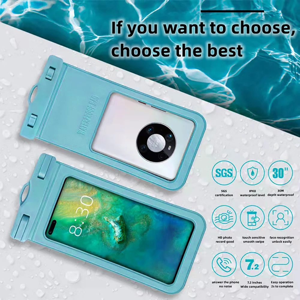 

Phone Waterproof Bag Universal Water Proof Phone Case Pouch Protector For Iphone 13 14Pro Max Huawei Underwater Swimming Dry Bag