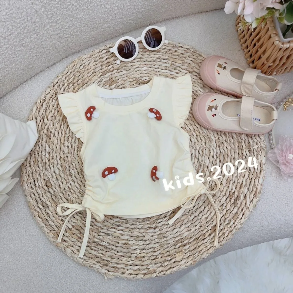 Комплект одежды для девочек летняя новинка милый детский веселый трехмерный