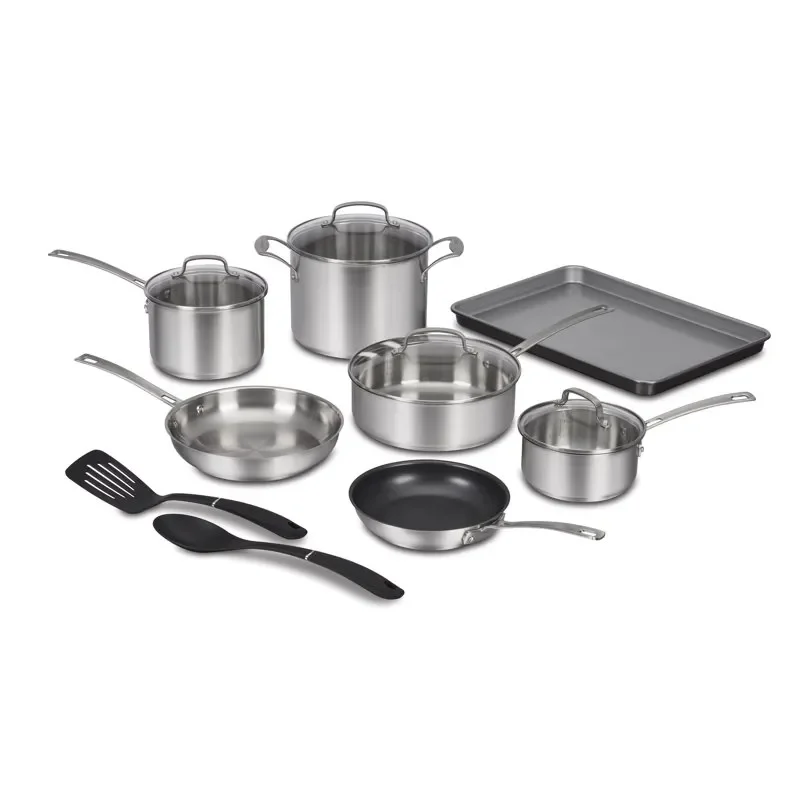 

® Pro Stainless-Steel Cookware 13-Piece Set, 92-13 Cooking Pot Sets for Effortless Cooking