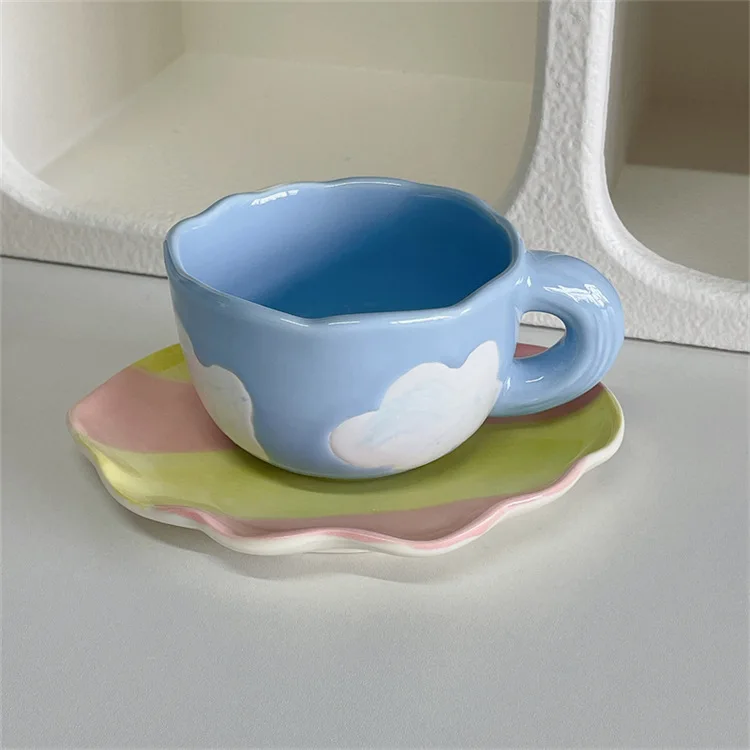 

Стильная кружка в простоте, чашки и блюдца для ресторана, керамическая чашка, кофейная чашка и блюдца, Набор кружек, стеклянный чай, эспрессо...