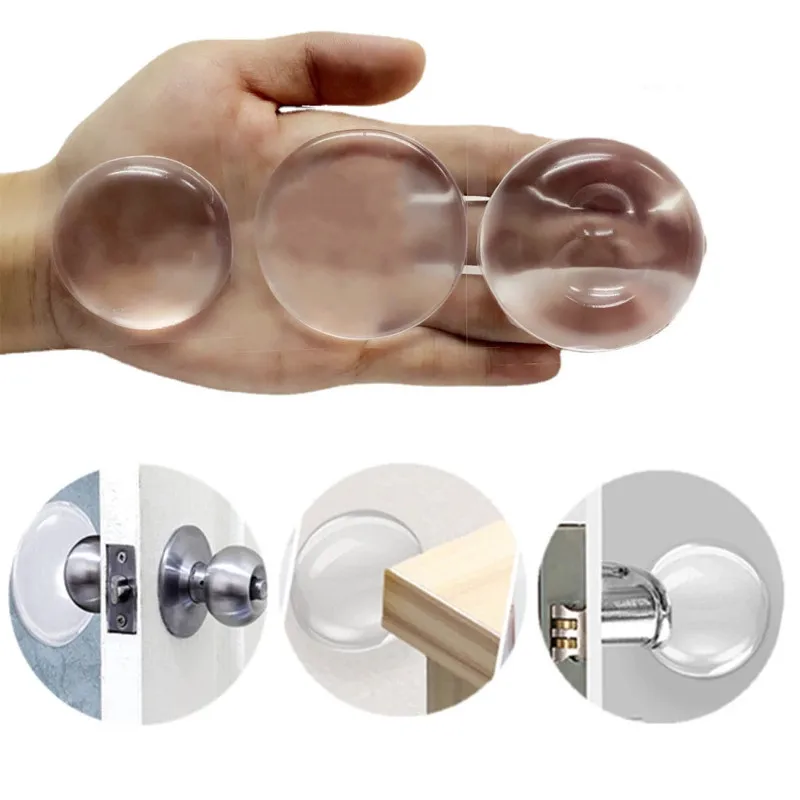 

2022 New Self Adhesive Clear Silicone Door Handle Bumper Protective Plug Stopper Wall Protector Non-slip Shock Absorbent Muffler