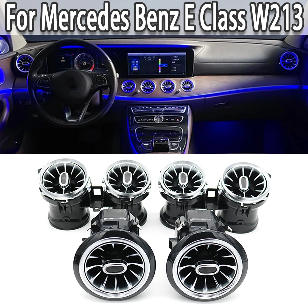 Car Front Air Condition LED Turbine Air Outlet Turbo Interior Trim For Mercedes Benz E Class W213 E200 E320