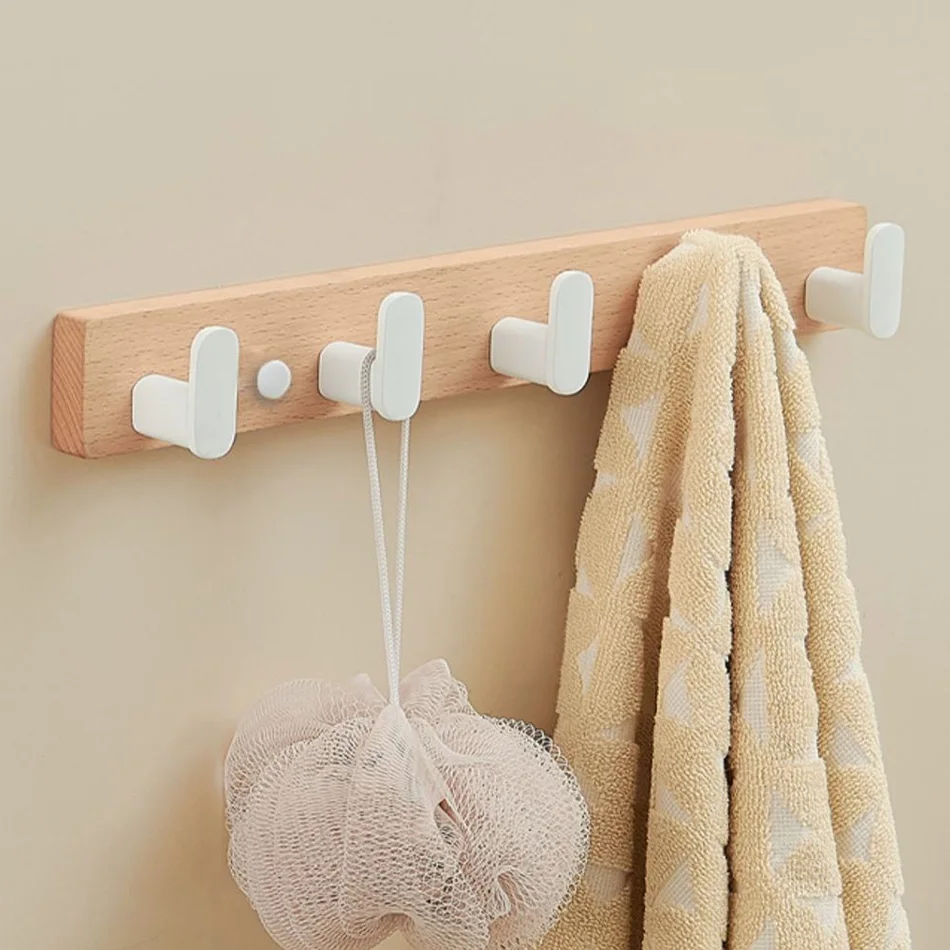 Деревянный настенный крючок белый черный креативный 4 5 лампочек для ванной