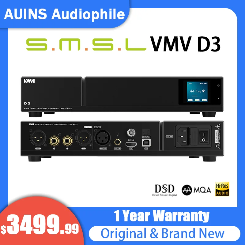 SMSL VMV D3 Высококачественный цифровой аудиодекодер R-2R PCM1704U-J * 4 SM5847 XMOS XU216 DSD512 32 бит/768
