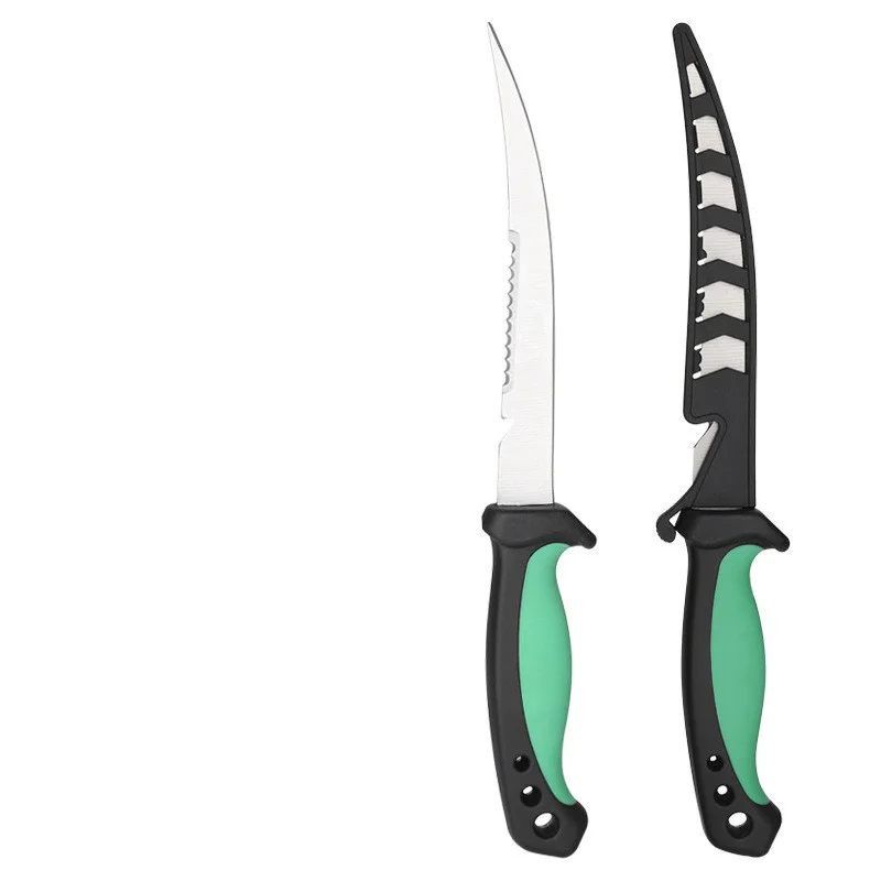 Многофункциональный нож для рыбной резки с рукояткой из резины из нержавеющей стали