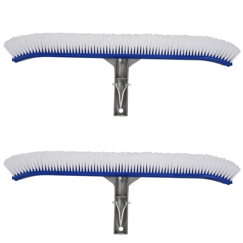 

2Pcs 18 Inch Outdoor Pool Wall Brush Swimming Pool Cleaning Tool Aluminum Handle
