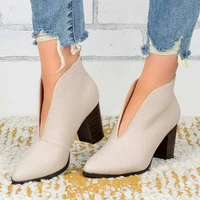2022 autumn new sexy pointed ankle boots sexy slip on high heels fashion classic basic european botas de mujer plus size 3542