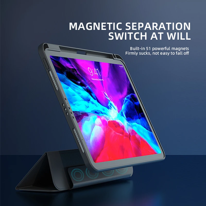 

For Apple iPad 5 6 Tablet Case Three Fold Stand Bracket PU Leather Cover For iPad Pro 10.2inch 5th 6th Generation 2017 2018CKQ