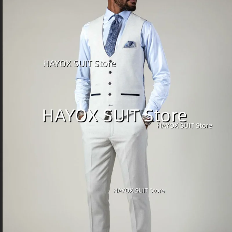 

Men's Suit Vest Slim Fit Single-Breasted Plaid Sleeveless Jackets Business Formal Interview Office Waistcoat