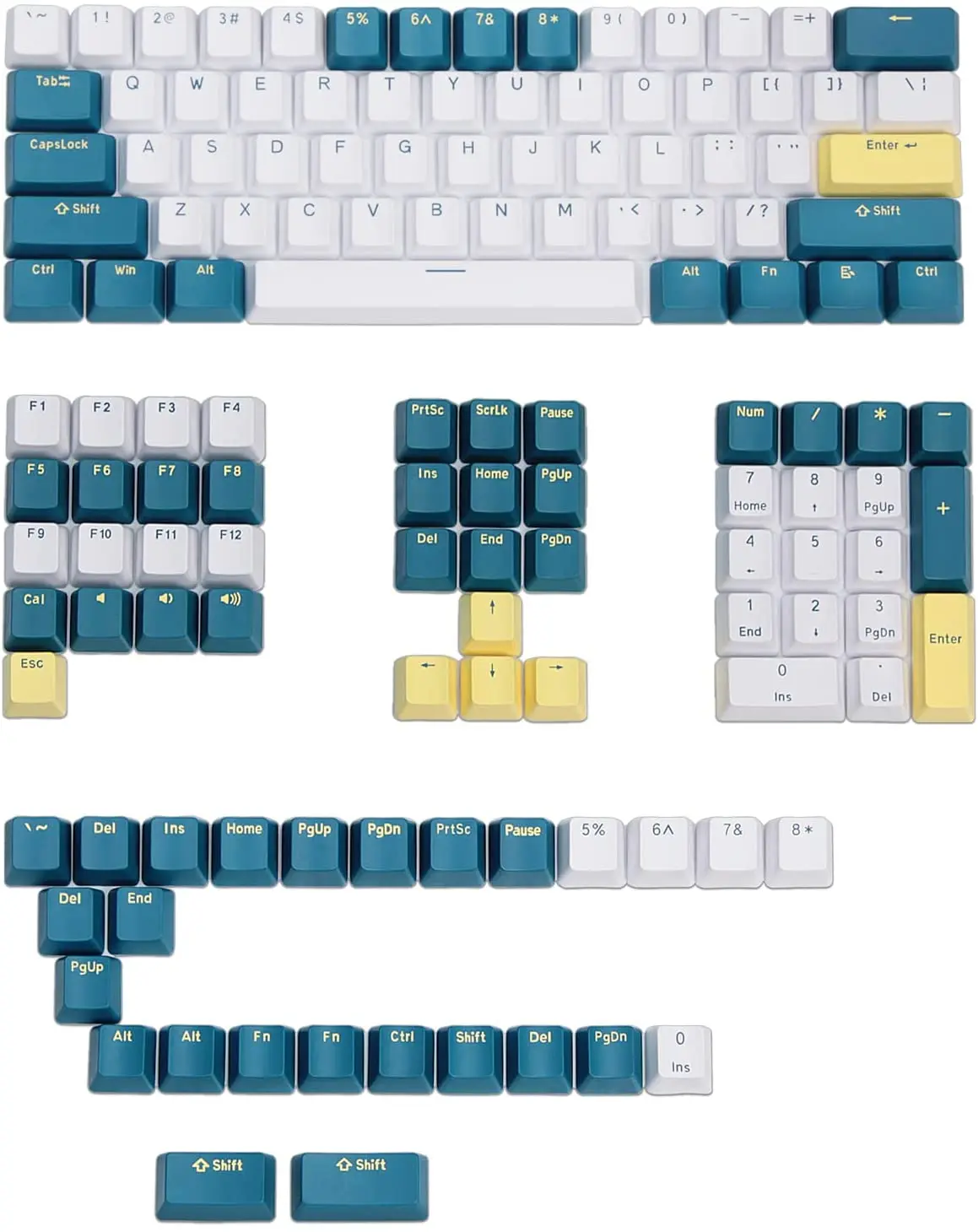 

Колпачки для клавиш PBT Doubleshot, оригинальные клавиши Cherry MX для 61 63 64 66 68 84 87 96 100 104 108 MX, механические клавиатуры с переключателями